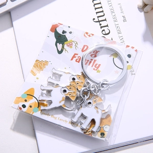 Metal Dog Keychain Jack Russell Terrier German Shepherd Enamel Drip Oil Animal Charm Key Ring Bag Car Decor For Dog Lovers