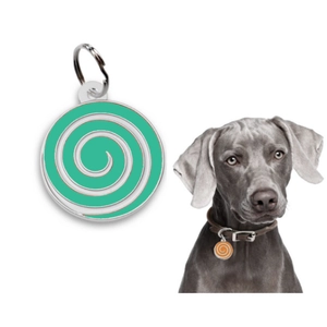 Médaille d'Identification Ronde en Alliage de Zinc avec Spirale Vortex Pendentif de Collier Circulaire pour Chiens et Chats Accessoire