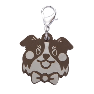 Cute stainless steel Border Collie dog tag pendant with cartoon enamel finish and lobster clasp