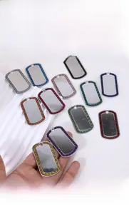 Zinc alloy dog tags with glitter edges in multiple colors for custom engraving