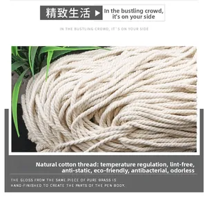 Close-up of eco-friendly cream cotton rope detail for bohemian woven wall hanging
