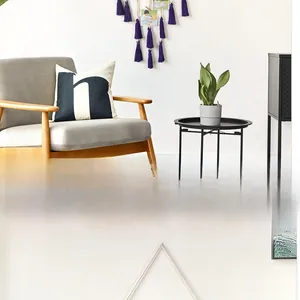 Detailed view of purple tassel wall hanging decor with photo clips in Nordic style