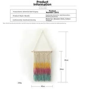 Spécifications de taille pour tapisserie murale tissée bohème avec dimensions 58x85cm