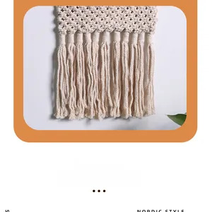 Detailed macro view of the handcrafted bohemian fringe and woven cotton tassels