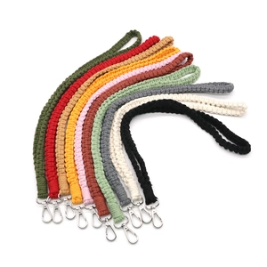 Handgefertigte geflochtene Baumwoll-Lanyards in 10 Farben mit silbernem Karabinerverschluss