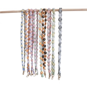 Handmade crochet floral phone straps with colorful cotton rope and gold lobster clasps