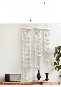 Organizer per cappelli da parete in macramè di cotone fatto a mano stile boho