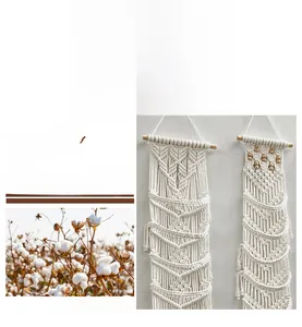 Dettaglio dell'organizzatore per cappelli in cotone intrecciato con perle e frange