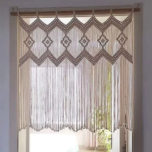 Handmade Woven Macrame Wall Hanging Bohemian Cotton Tapestry Nordic Tassel Fringe Boho Home Decor For Living Room Bedroom