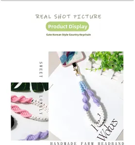 Detailed close-up of handmade woven lanyards with golden metal buckles in pastel colors