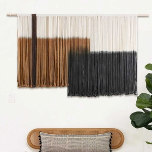 Nordic Boho Handmade Woven Cotton Tapestry Wall Hanging Macrame Large Geometric Tassel Decor For Living Room Bedroom