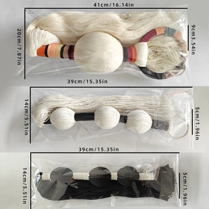 Handwoven Nordic style door handle tassels with small spherical accents in various colors