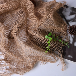 Handwoven natural jute mesh mat for newborn photography props and rustic background decor