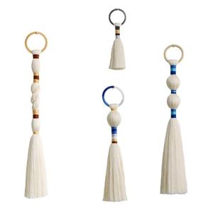 Nordic handmade woven wall hanging set with tassels and decorative colorful balls
