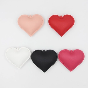 PU Leather Heart Shaped Keychain Cute Stitching Bag Charm Pendant Key Ring Car Hanging Accessory For Women Girls Gift