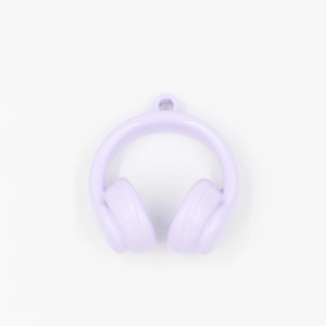 Minimalist purple resin headphone pendant charm for trendy keychains and bags