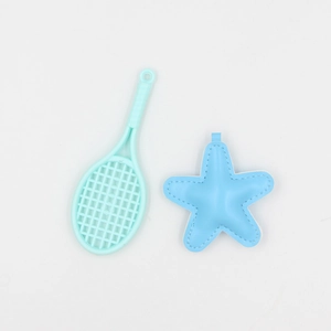 Cartoon Tennis Racket Pentagram Star Keychain Creative PU Leather Plastic Bag Charm Pendant Keyring For Sport Fans Unisex