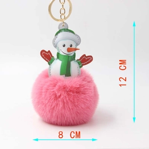 Detailansicht der Größe des Schneemann-Schlüsselanhängers mit Maßen 12cm Höhe und 8cm Breite