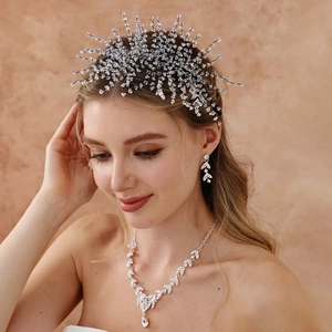 Handmade Crystal Beaded Butterfly Headband Luxury Mesh Woven Hair Accessories For Women Bridal Pageant Wedding Headpiece Jewelry