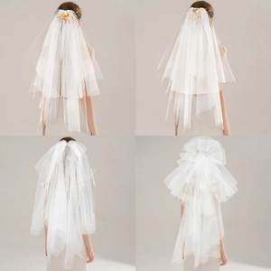 Voile de Mariée Élégant Avec Nœud Künstliche Perle Strass Fleur Peigne à Cheveux en Métal Accessoire de Mariage pour Femme Bijoux