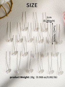 Dimensions détaillées des épingles à cheveux en perles de 7cm de long et 1cm de large