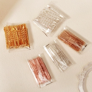 Set di fermagli per capelli minimalisti in oro argento e oro rosa in sacchetti