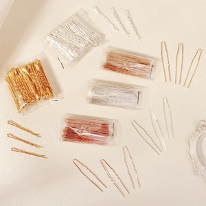Set di fermagli per capelli e forcine a U in oro, argento e oro rosa fatti a mano