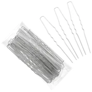 Forcine per capelli ondulate a U in metallo argento per lo styling e acconciature da donna
