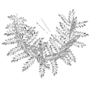 Diadema de novia de lujo plateada con diamantes de imitación brillantes en diseño de rama