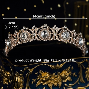 Dettaglio della corona oro rosa con misure di 14cm di diametro e 3cm di altezza