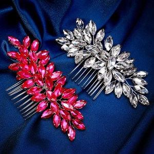 Peigne à Cheveux Mariée Strass Marquise de Luxe Fait à la Main Branche de Feuille Bijoux de Cheveux Mariage pour Femme