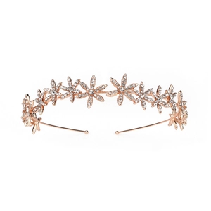 Eleganter Haarreif in Roségold mit funkelnden Kristallen für Partys und Hochzeiten