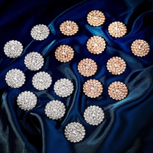 Copper Rhinestone Flower Buckles Inlaid Sewing Accessories For DIY Apparel Party Dresses Stage Costume Decoration