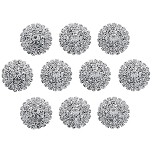 Sparkling crystal rhinestone flower appliques set of 10 for DIY wedding dress decor