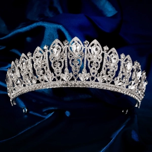 Luxurious Silver Rhinestone Bridal Crown Tiara For Wedding Party Elegant Water Drop Princess Headpiece Hair Accessories