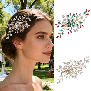 Handgefertigte Strass Blume Haarklammer Legierung Künstliche Perlenimitat Entenschnabelklemme Für Hochzeit Braut Damen Elegant Haarschmuck