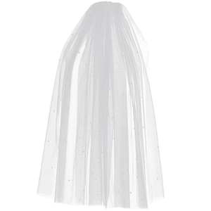Elegante velo da sposa bianco a strato singolo con perle e pettine per capelli da sposa