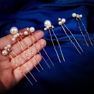 6er-Set elegante Haarnadeln mit Perlen und Strass für Brautfrisuren und Hochzeiten