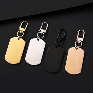 Porte-clés Plaque d'Identité en Acier Inoxydable Poli Étiquette d'Identité en Métal pour Gravure DIY Accessoire de Mode Pendulaire