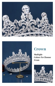 Close-up of sparkling silver rhinestone crown showing intricate hollow wave patterns