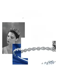 Detailed view of elegant silver floral tiara with sparkling rhinestones and crystal accents