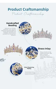 Detail view of handmade beading and rhinestone inlay on bridal headband jewelry