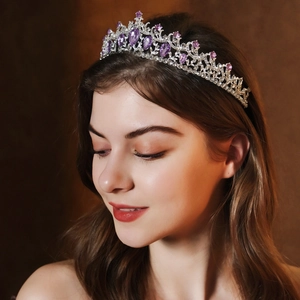 Luxueuse Couronne Baroque Vintage en Alliage de Strass pour Femme Diadème de Mariage Fête Anniversaire Reine Princesse Accessoires