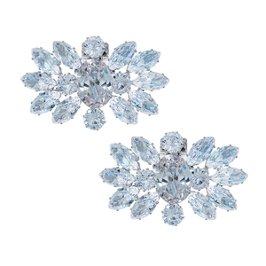 Clips de chaussures de luxe en zircon au design floral pour talons de mariée élégants