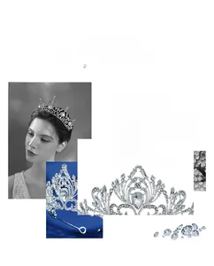 Detailed macro view of vintage crystal bridal crown with floral rhinestone patterns