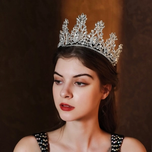 Vintage Baroque Alloy Bridal Crown Rhinestone Artificial Pearl Luxury Wedding Tiara Headwear For Women Banquet Party Jewelry