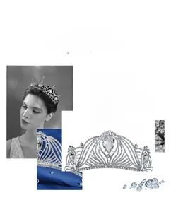 Detail view of luxurious bridal crown with sparkling rhinestones and alloy craftsmanship