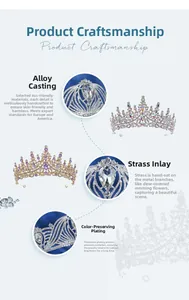 Detail of luxury bridal crown showing handmade alloy casting and inlaid rhinestones
