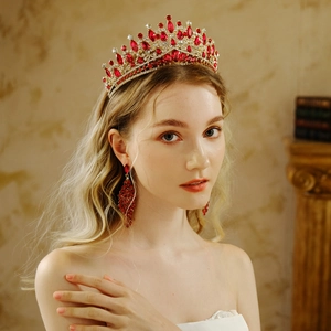 Luxury Baroque Bridal Crown Tiara For Women Wedding Party Birthday Vintage Gold Silver Alloy Rhinestone Hair Accessory