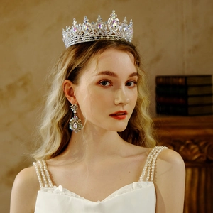 Baroque Luxurious Rhinestone Bridal Crown Vintage Alloy AB Diamond Headpiece For Wedding Party Pageant Women Hair Accessories